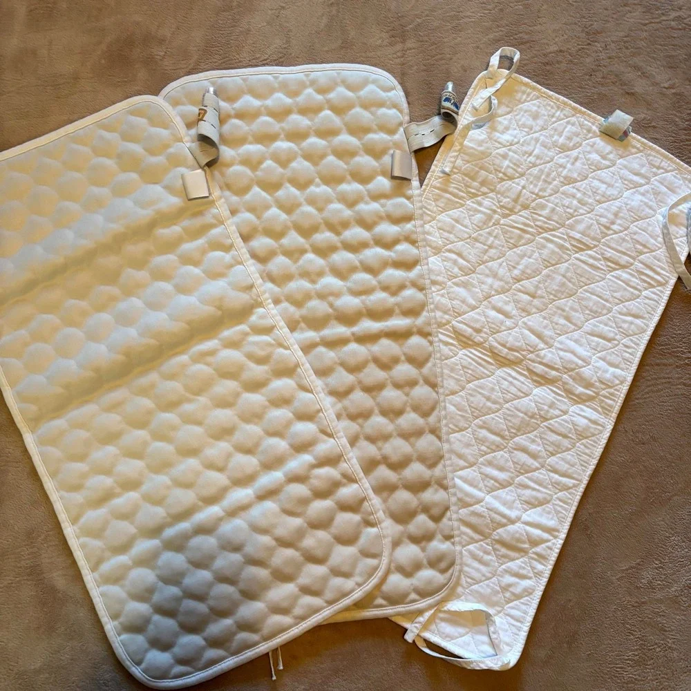 BlueSnail & NoJo Quilted Bassinet Changing Pad Covers Lot of 3 White Cotton